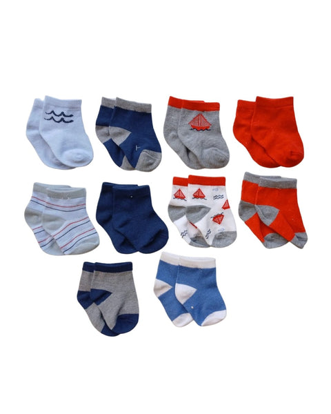 10 pares de calcetines Le Top multicolor para bebé niño con diseños de olas, rayas y barcos