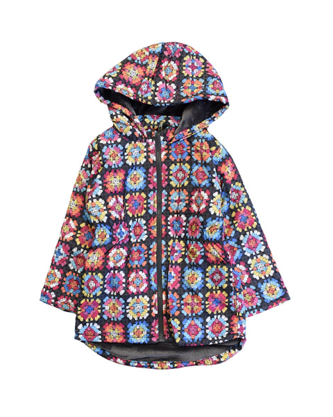 Chumpa Babyfair con capucha y zipper floreada para niña