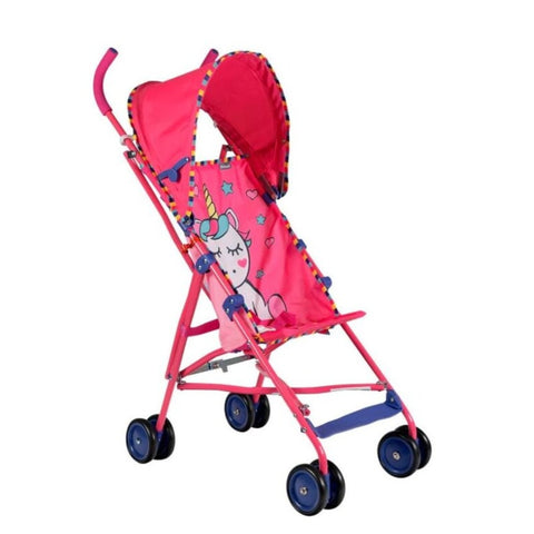 Carriola Play marca Prinsel color Rosa diseño de unicornio para niña. (Exclusivo tienda web)