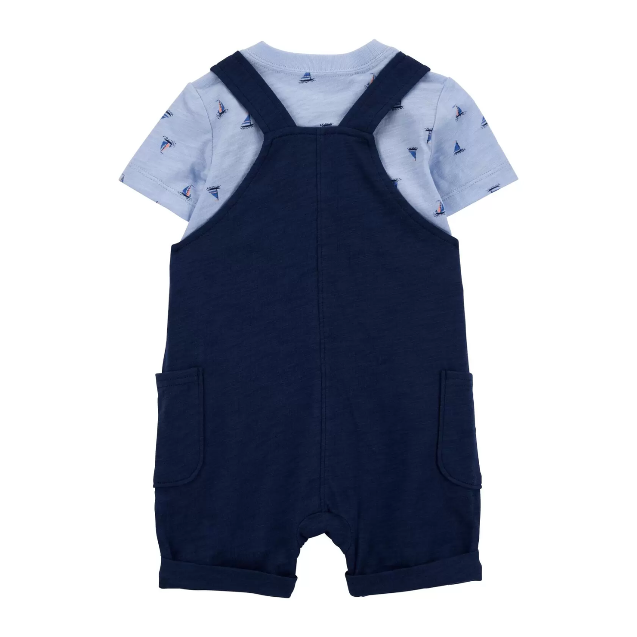 Conjunto 3 piezas Carters t shirt overol corto y calcetines azul marino nino precio en Guatemala compra en Kinder Kinder Guatemala