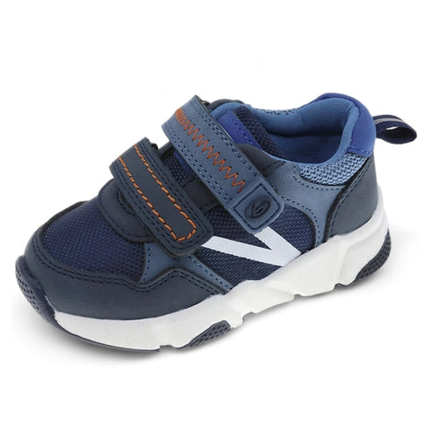 Zapatos Beppi tipo tenis con doble velcro azules, niño.