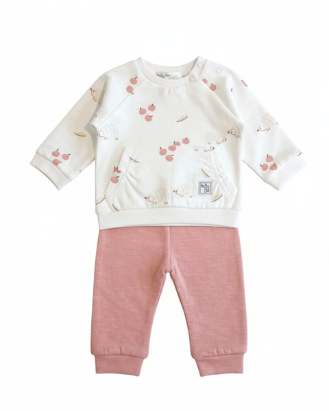Conjunto Baby Bol 2 piezas: sueter con estampado  y pantalón multicolor para niña