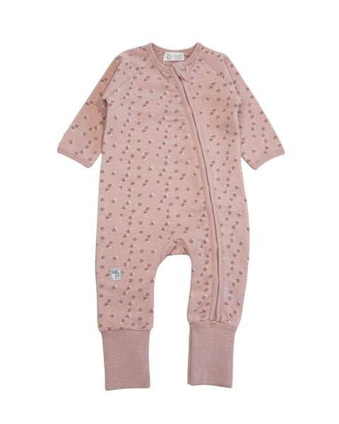 Pijama Baby Bol con diseño color rosado con estampado de flores para niña