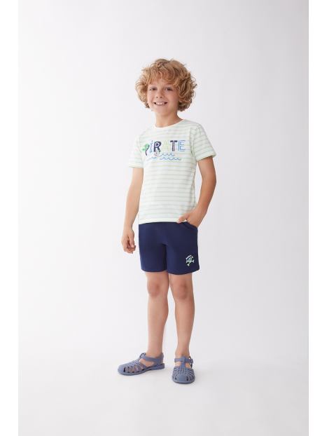 Conjunto Street Monkey 2 piezas: T-shirt manga corta y pantaloneta multicolor para niño