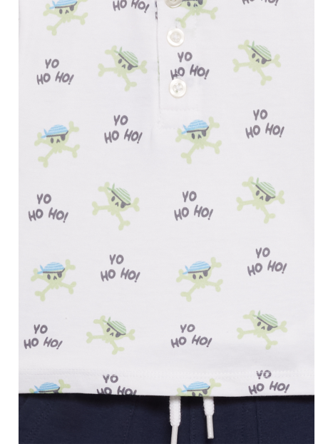 Conjunto Street Monkey 2 piezas: camisa tipo polo manga corta y pantaloneta con bolsas multicolor para niño