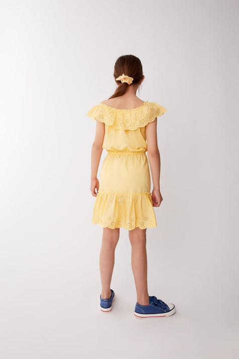 Vestido Street Monkey sin mangas color amarillo para niña