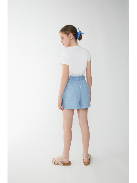 Blusa Street Monkey manga corta con diseño color blanco para niña