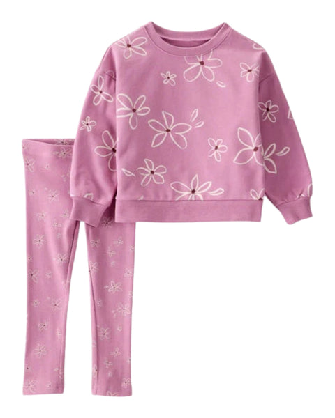 Conjunto Carters 2 piezas: sudadero y pantalón color rosado para niña