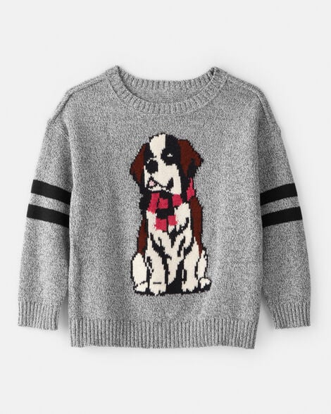 Sueter Carters con diseño de perro color gris para niño