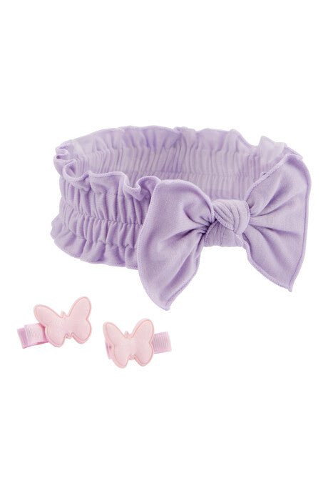 3 Pack accesorios para el cabello Carters: 1 Pañuelo y 2 ganchitos diseño de moñito multicolor para niña - Kinder Guatemala - Accesorios