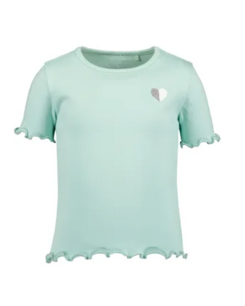 Blusa Blue Seven manga corta color celeste para niña