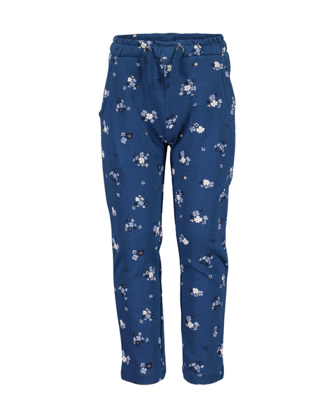 Pantalón Blue Seven con bolsas diseño de flores color azul para niña