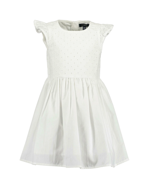 Vestido Blue Seven sin mangas y vuelitos en los hombros color blanco para niña