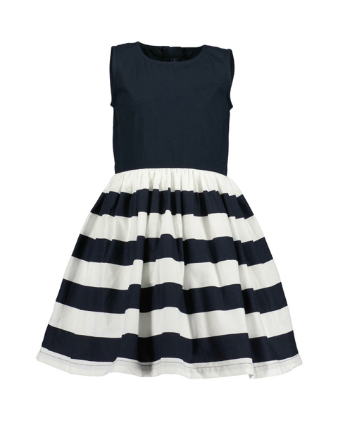 Vestido Blue Seven sin mangas falda rayada color negro y blanco para niña