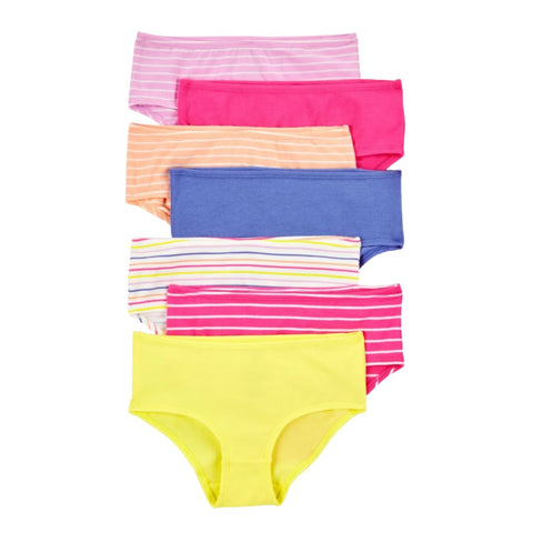 Paquete de 7 calzoncitos Carters de algodón, elástico, niña, colores y estampados variados