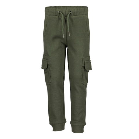 Pantalón Blue Seven de knit con cintura elástica y cinta,y bolsillos laterales en pierna color verde para niño