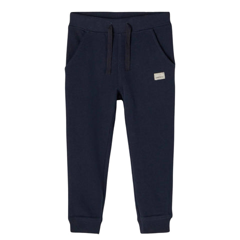 Pantalón Blue Seven de knit con cintura elastica y cinta, y bolsillos laterales color azul para niño.