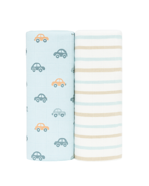 2PK de Frazadas Chick Pea de muslin multicolor para niño