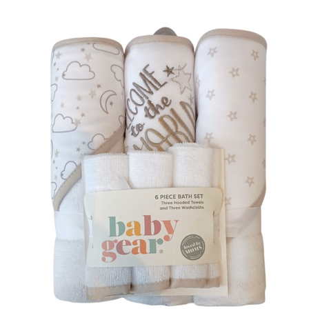 Set de 6 toallas para el baño Baby Gear gris niño