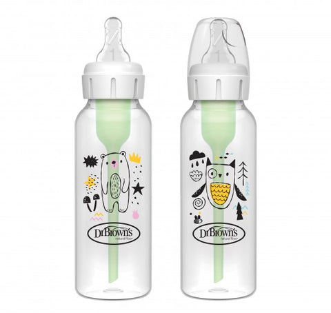 Pacha Options PLUS 8oz. Cuello Delgado Oso y Búho, 2-pack