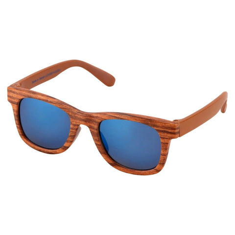 Anteojos de sol Carters para niño 4+ con armazón estampado de madera y lentes azules espejados