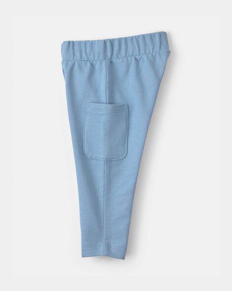 Pantalón de algodón azul claro para bebé Carter's con detalle de bolsillo lateral.