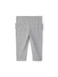 Pantalón gris Carter's para bebé niña con detalles de volantes fruncidos en la parte trasera
