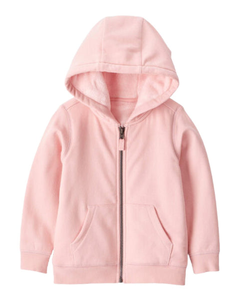 Chaqueta Carters rosada para niña con zipper frontal y capucha, ideal para abrigar a tu pequeña.