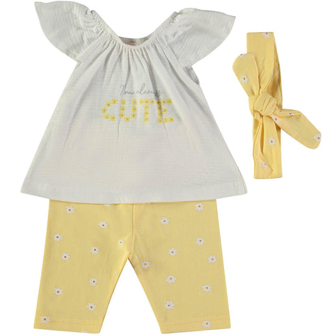 Conjunto 2 piezas + Cinta Babybol blusa-pantalón y cinta cutie daisy - Kinder Guatemala - Conjuntos