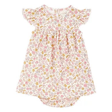Vestido-body floral de manga corta para bebé niña Carters