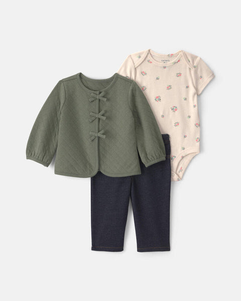 Conjunto de cárdigan de 3 piezas Carter's - Kinder Guatemala - Conjuntos