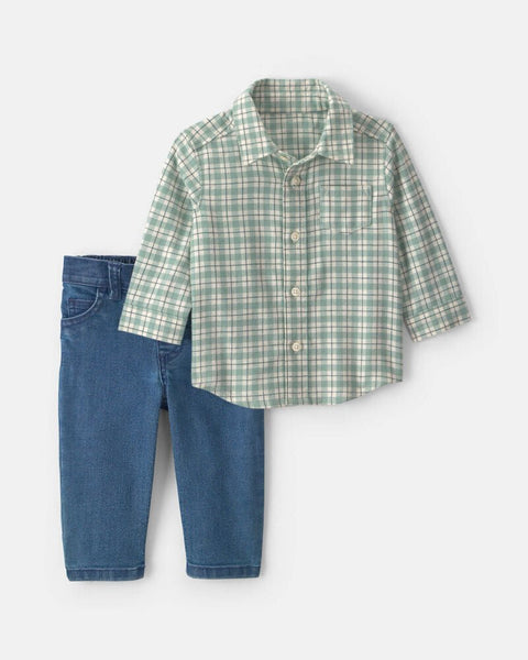 Conjunto de Pantalón 2 Piezas Carter's Algodón verde para niño - Kinder Guatemala - Conjuntos