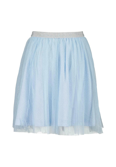 Falda de tull celeste Blue Seven para niña con cintura elástica brillante plateada. Ideal para fiestas.