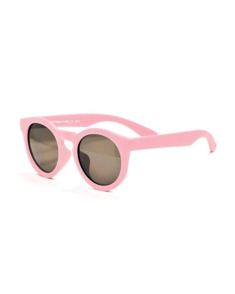 Gafas de sol rosadas Real Shades Chill para niña, montura redonda y lentes ahumados para 2+ años.