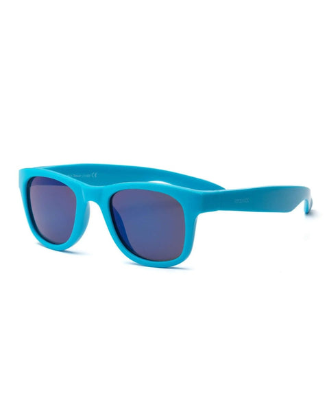 Gafas de sol Real Shades azul neón unisex con lente espejo para niños 7+