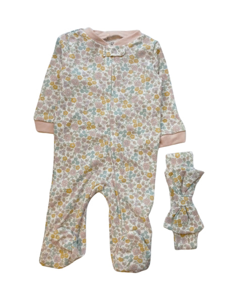 Set Kyle & Deena 2 piezas: pijama y accesorio para el cabello estampado floral multicolor para niña