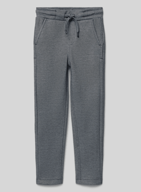 Pantalón jogger de piqué Blue Seven gris para niño, frontal con cordón ajustable y bolsillos