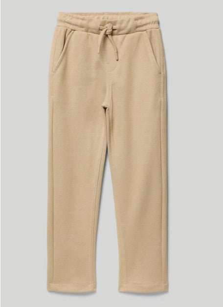 Pantalón de piqué Blue Seven Boys Festiv kaki para niño, ajuste cómodo con cordón delantero.