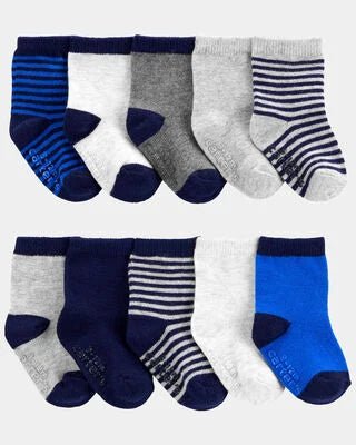 Paquete de 10 pares de calcetines tipo crew Carter's - Kinder Guatemala - Calcetas y Calcetines