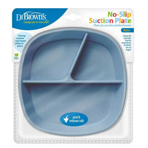 Plato Dividido con Ventosa Dr. Brown's, Azul - Kinder Guatemala -