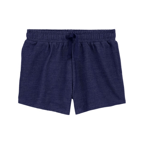 Short Carters azul marino para niña con cintura elástica y cordón ajustable para comodidad.