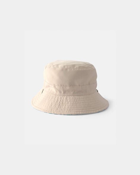Sombrero de playa reversible Carter's para bebé, lado liso en tono beige neutro.