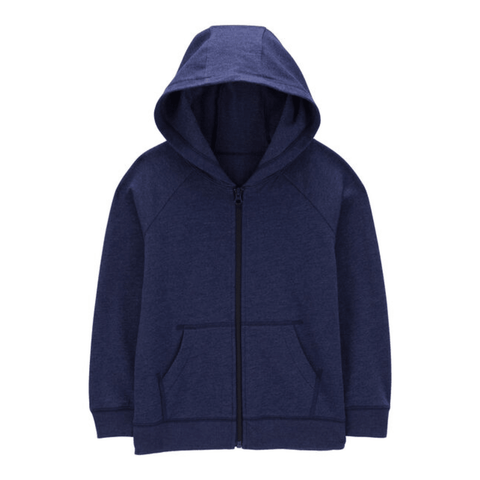 Sudadero Carters azul con capucha, zipper y bolsas al frente para niño en Guatemala.