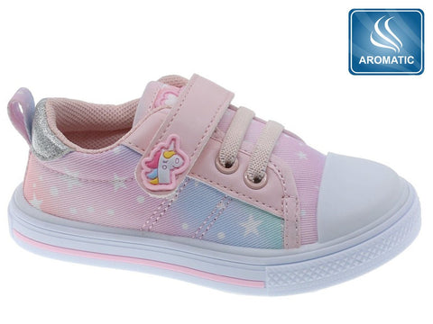 Zapato de niña Beppi arcoíris unicornio con velcro, suela antideslizante y aroma.