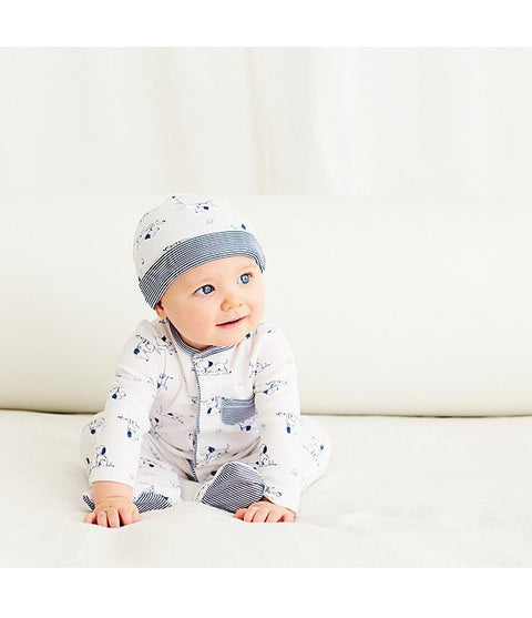 Pijama con gorrito azul Little Me para niño
