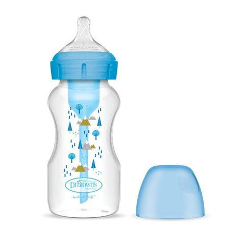 Dr. Browns - 9oz pacha Cuello Ancho, azul Alpine Options - Kinder Guatemala -