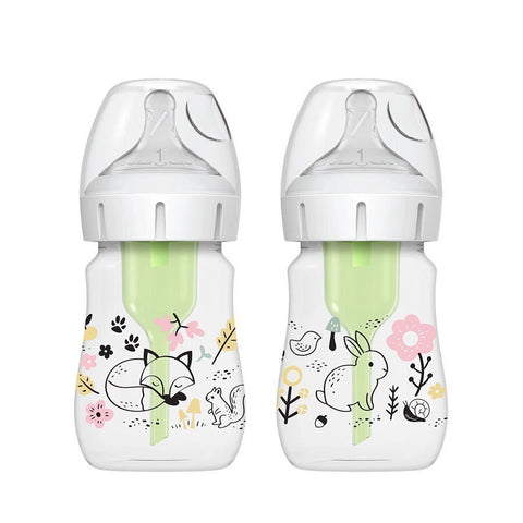 Dr. Browns - Pacha Options Plus 5oz Cuello Ancho, Diseño de Bosque, 2 - pack - Kinder Guatemala -
