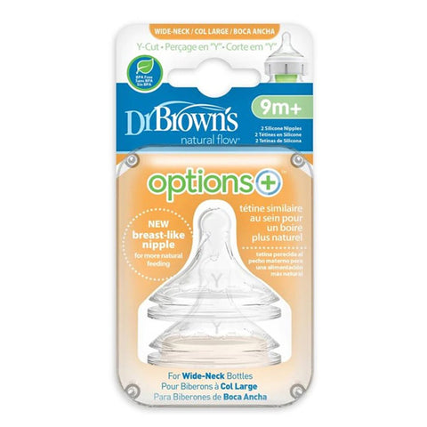 Dr. Browns - Tetina de Silicón Corte en Y / Cereal para Options+ Cuello-Ancho, 2-Pack