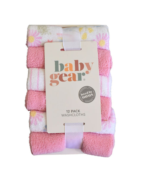 12PK Baby Gear de toallitas multicolor para niña - Kinder Guatemala - Regalos de baño niña