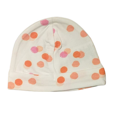 Gorrito Baby Bol  con diseño de flores naranja  niña